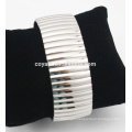 Casual style Top quality mirror polish mens and womens stretchable 316L stainless steel wide elastic bangle bracelet